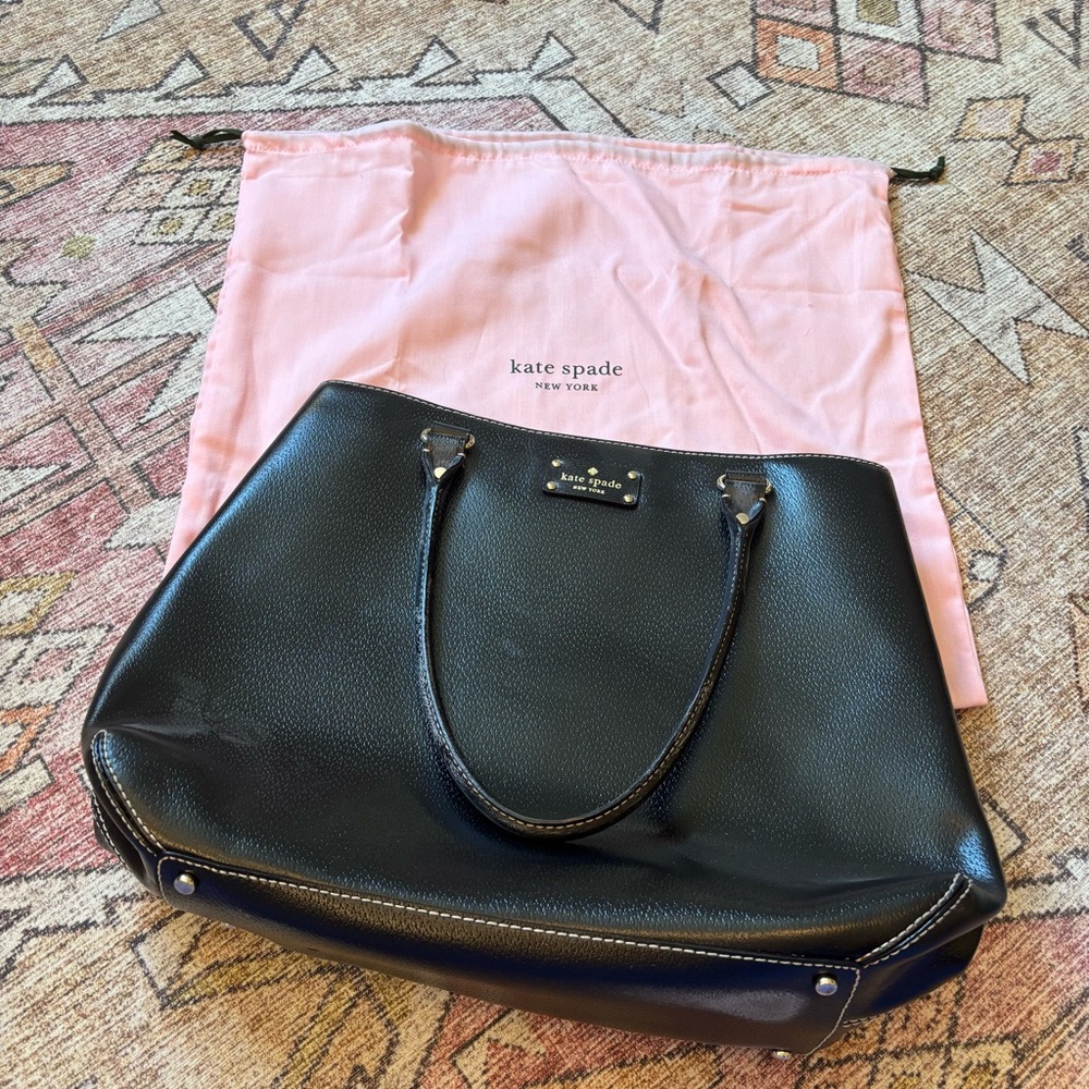 Kate Spade Black Pebbled Leather Tote